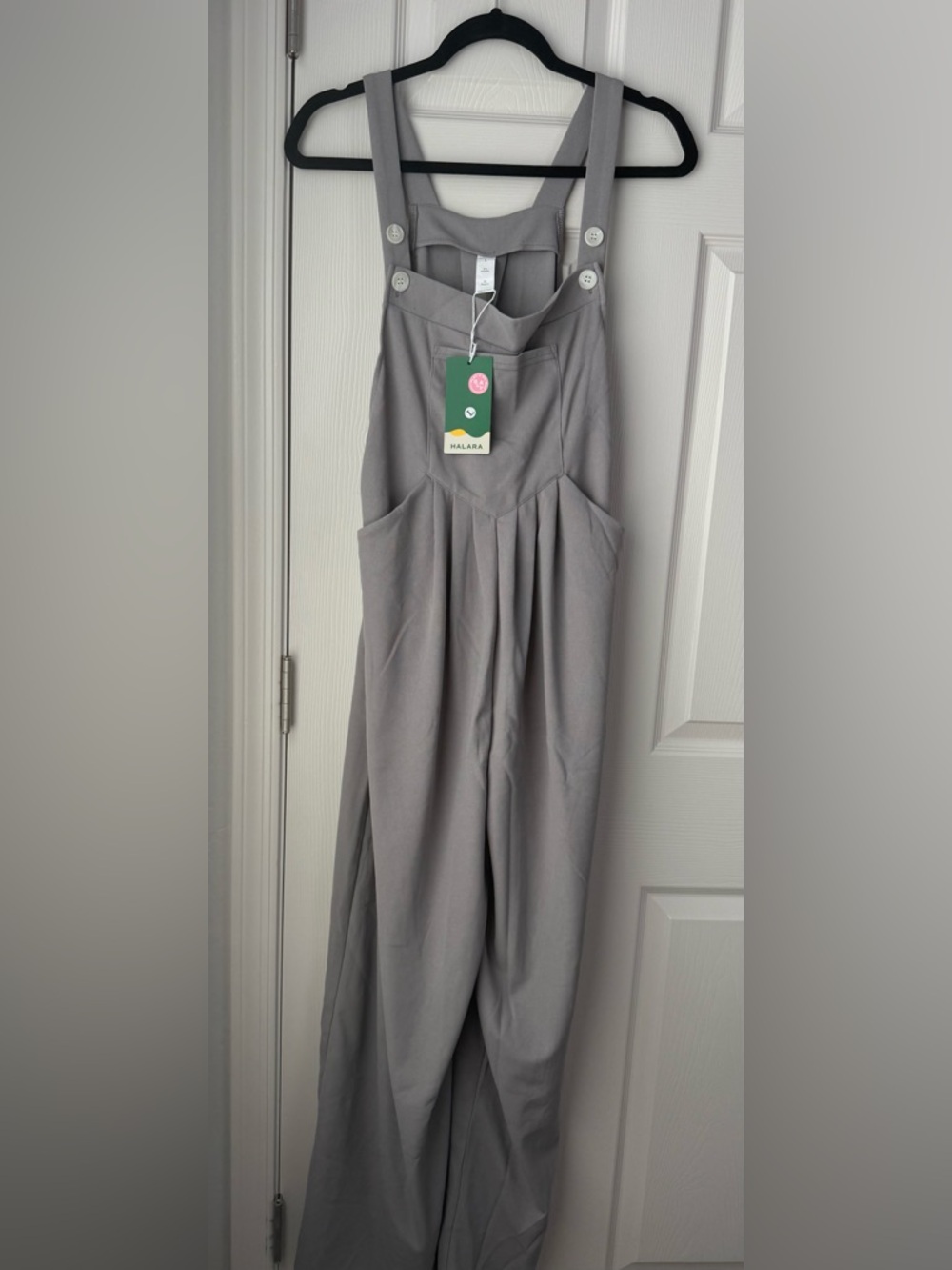 HALARA Light Gray overall style  Jumpsuit with Wide Leg